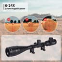 Goetland Lunettes de Visée 6-24x50 AOEG Telemetre Red Dot Rouge Vert Illuminé Rangerfinding SFP pour Tactique Chasse Airsoft Arbalète Carbine Tir Sportif - 4
