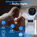 SereneLife Air Purifier for Large Room upto 100m² – HEPA Filter for Pets Dust Odor, Better Sleep, Allergies and Smoke, Smart WiFi App Control, Quiet Sleep Mode for Bedroom and Home Office (White) - 7