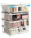 UMDONX Paniers de congélation Blanc- 4 paquets de paniers de congélation pour coffre for 283 à 566L congélateur - Organisateur de congélation empilable pour coffre,Longueur extensible(29-45x30x15cm) - 1