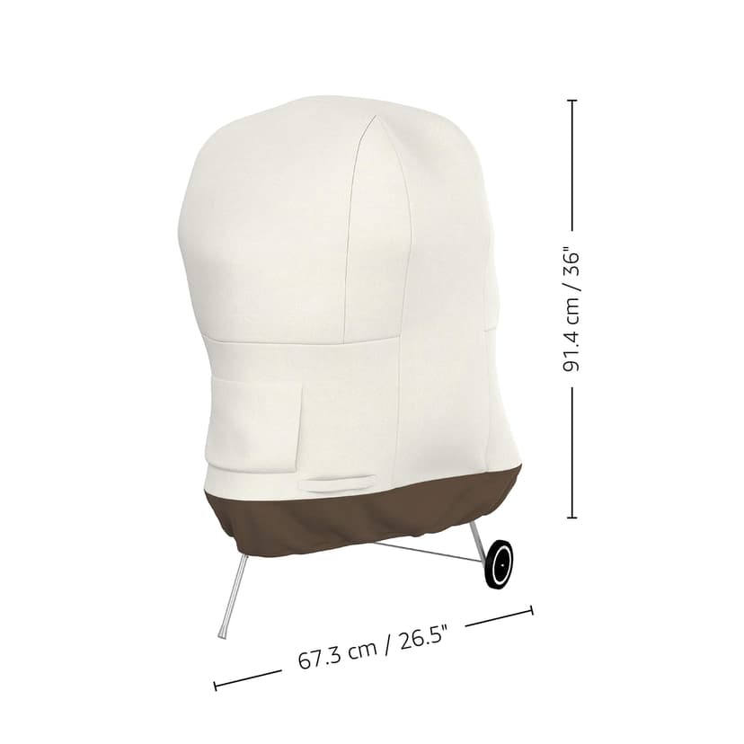 Amazon Basics Kettle Grill Cover, BBQ Cover, 67 cm, Ivory/Brown - 2