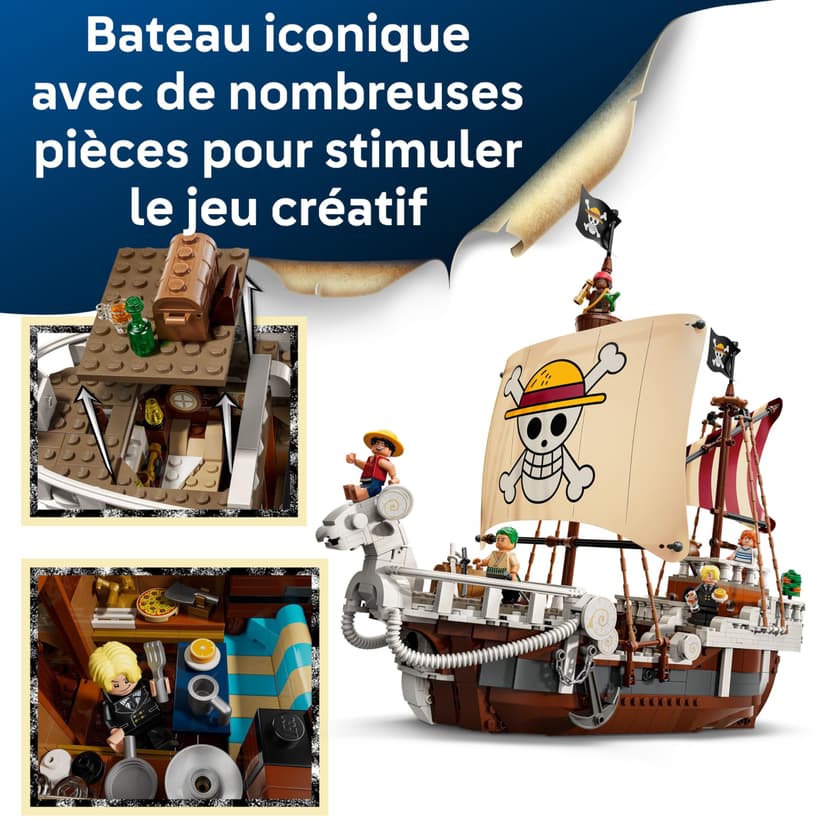 LEGO ONE PIECE The Going Merry Pirate Ship Toy - Play & Display Boat Model with 5 Minifigures incl. Luffy, Zoro & Nami - Anime Gift for 10+ Year Old Boys, Girls & Fans - 75639 - 3