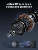 DREO ventilateur sur pied très silencieux avec télécommande, ventilateur grand format 20 dB avec moteur CC, oscillation 120°, 3 modes, hauteur réglable 94–107 cm, ventilateur de sol TurboPoly™ 512 - 9