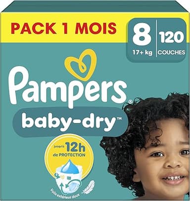 Pampers Nappies Size 8 (17 kg+) Baby-Dry, Extra Large, Mo…
