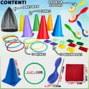 KreativeKraft Kids Games Outdoor Play Equipment for Kids Adults Family Garden Toys Sports Day Kit Egg and Spoon Race Ring Toss Sack Race Bean Bag Snakes and Ladders (8 in 1 Set) - 6