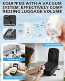 BJLFS Sac à dos sous vide avec pompe Ryanair Wizzair 40x30x20 Femme Sac Cabine Avion 40x30x20 sous vide Bagage Cabine 45x36x20 Easyjet Bagage à Main Sac pour Ordinateur Portable 14 Pouces Homme Noir - 4