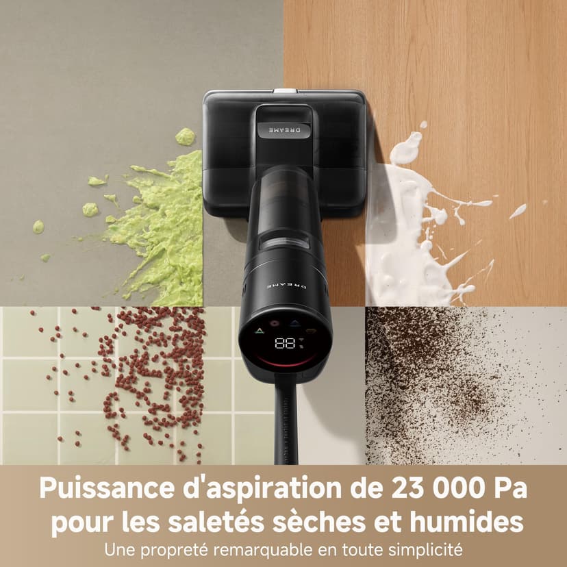 dreame H15 Pro FoamWash Aspirateur Laveur, Nettoyage Ciblé, Solution à Rapport Intelligent, Bras Robotisé IA 2.0, TangleCut 2.0, Lavage Intelligent de la Brosse, Séchage Intelligent - 8