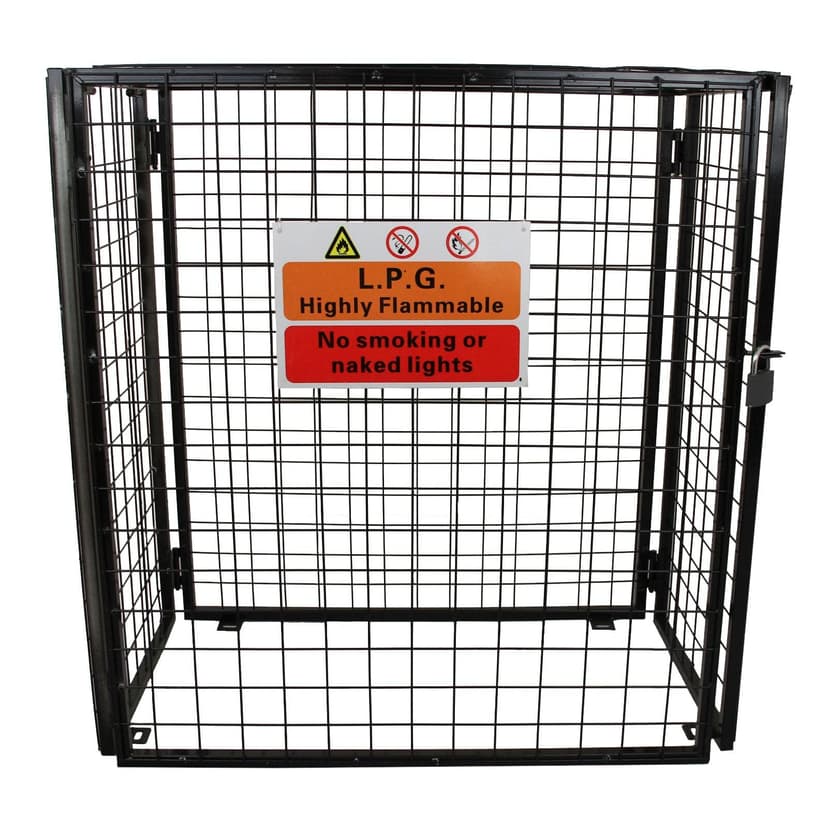 Gas Bottle Cage 920mm x 1100mm x 500mm Collapsible Black … - 1