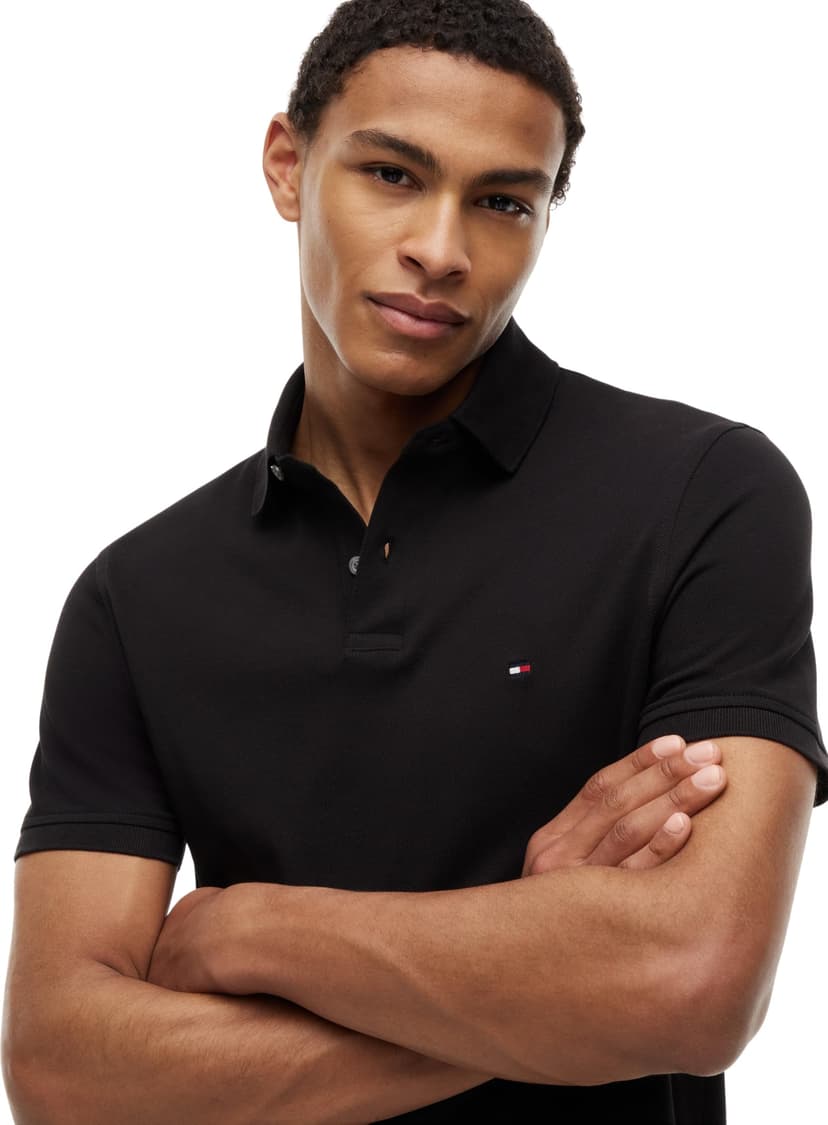 Tommy Hilfiger Men’s Short Sleeve 1985 Regular Fit Polo Shirt, Black (Black), XS - 2