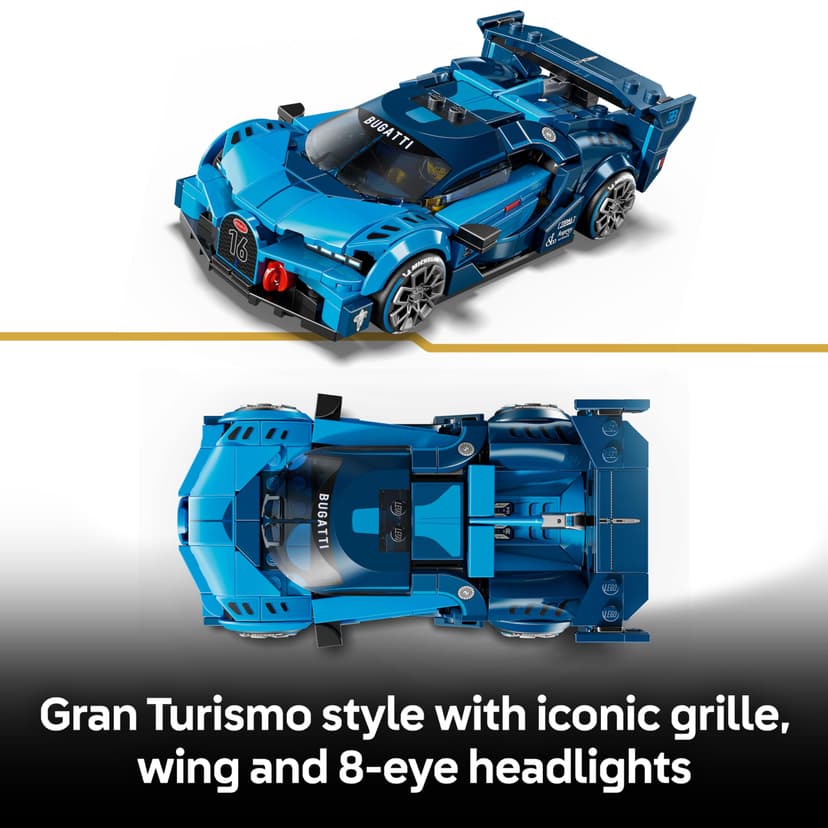 LEGO Speed Champions Bugatti Vision GT Hyper Sports Car Toy - Model Kit w/a Collectible Driver Minifigure - Gaming Gift Idea for 9+ Year Old Boys & Motorsport Fans - 77253 - 3