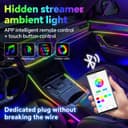 Dream Color Acrylic Car Interior Ambient Light Kit, Bphuny 18 in 1 593 LEDs Fiber Optic Decoration Ambient Lights with Music Dynamic Rainbow Rhythm, RGB Neon Lights for All Cars - 2