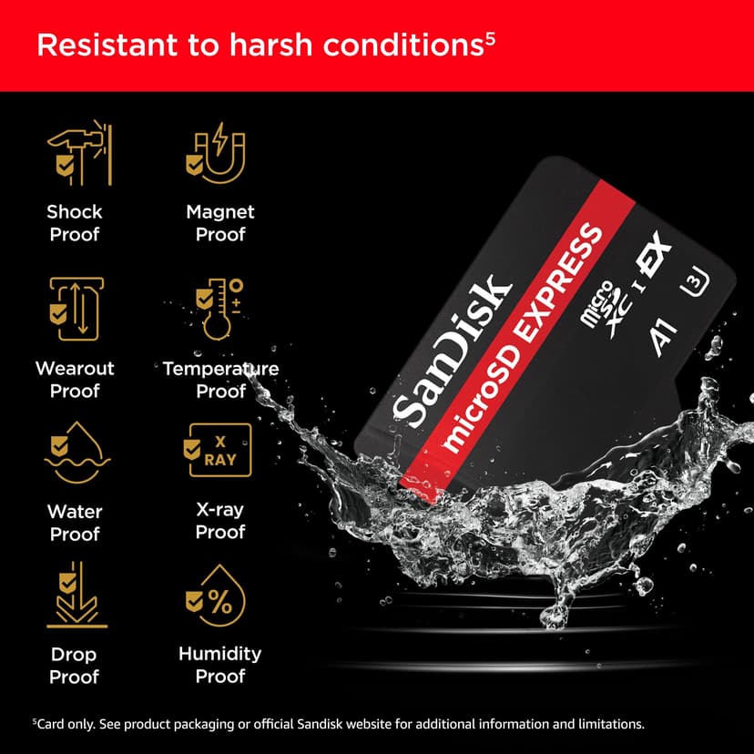 SanDisk microSD Express Card, 512GB mSD card, Read speeds up to 880 MB/s, Write Speeds up to 650MB/s, Sustained Write 220MB/s, SanDisk QuickFlow Technology, ThermAdapt, UHS-I, U3, C10 - 4