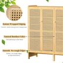 unho Meuble Chaussure d’Entrée en Bambou: Rangement Chaussure avec 5 Étagères Armoire à Chaussures avec 4 Crochets Design - 90.5 × 35 × 107 cm - 8