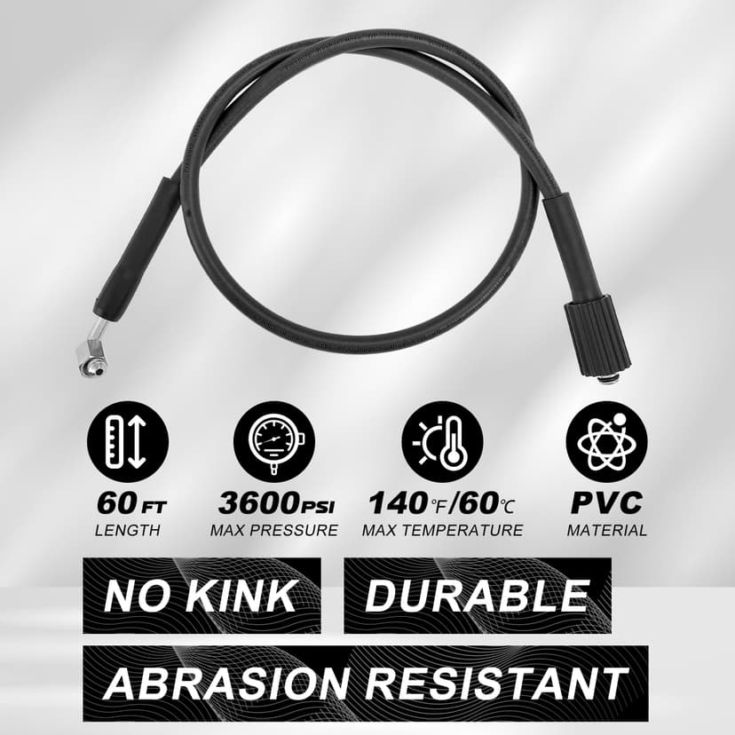 Tool Daily Retractable Pressure Washer Hose Reel, Power Washer Hose Reel 60 FT x 1/4”, Heavy Duty High Pressure Hose Reel 3600 PSI, Wall/Floor Mounted - 7