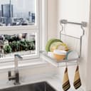 TQVAI ESYLIFE Stainless Steel Dish Rack Organizer with Drain Board, Silver by Esy-Life - 4
