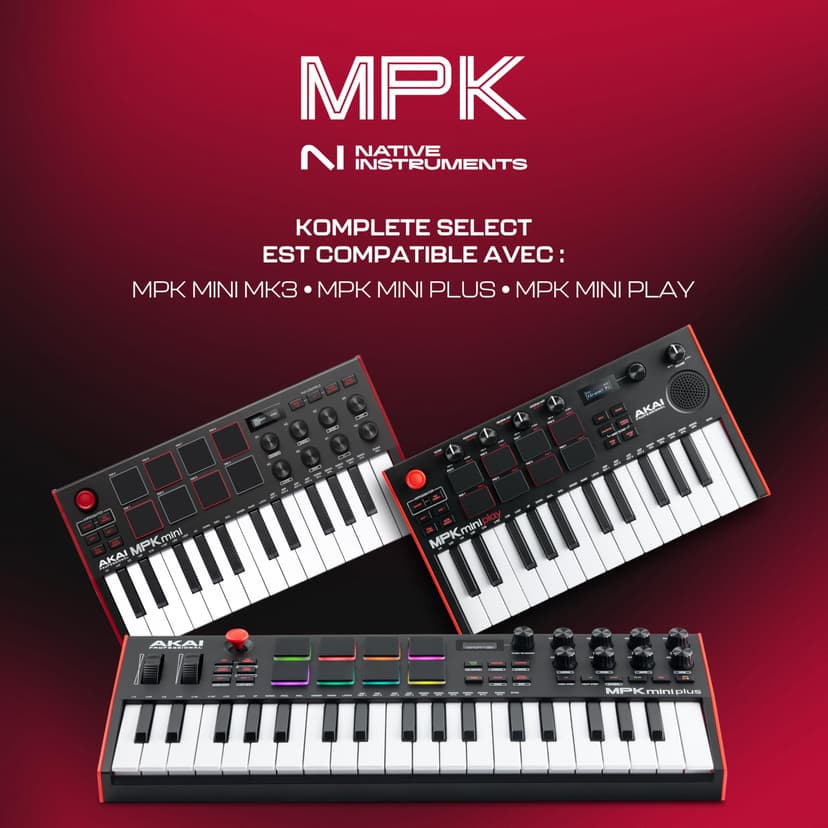 Akai Professional MPK Mini Plus - Clavier MIDI USB à 37 Touches avec Huit Pads MPC, Molettes, Logiciel de Production et Native Instruments Sound Package - 5