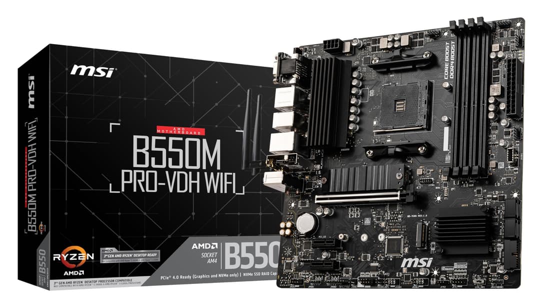 MSI B550M PRO-VDH WiFi ProSeries Motherboard (AMD AM4, DD…
