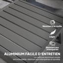 Outsunny Salon de Jardin extérieur d'angle et Convertible 4 pièces avec 2 banquettes, 1 Fauteuil d'angle et 1 Table Basse, Aluminium et Acier mobilier de Jardin pour Balcon terrasse, Beige - 3