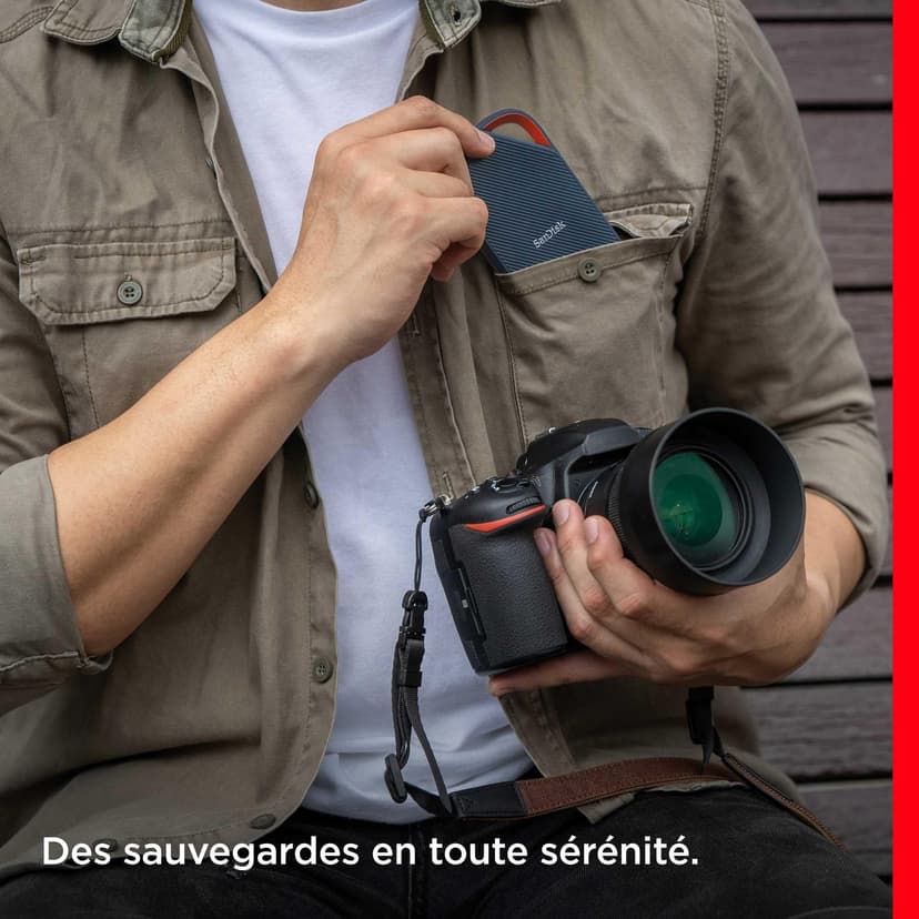 SANDISK Extreme PRO disque SSD Externe avec USB4, 2 To (jusqu’à 3800 Mo/s en lecture et jusqu’à 3700 Mo/s en écriture, USB-C, USB 3.2, 40 Gbit/s. Résistance à la poussière et à l'eau classée IP65)Noir - 6