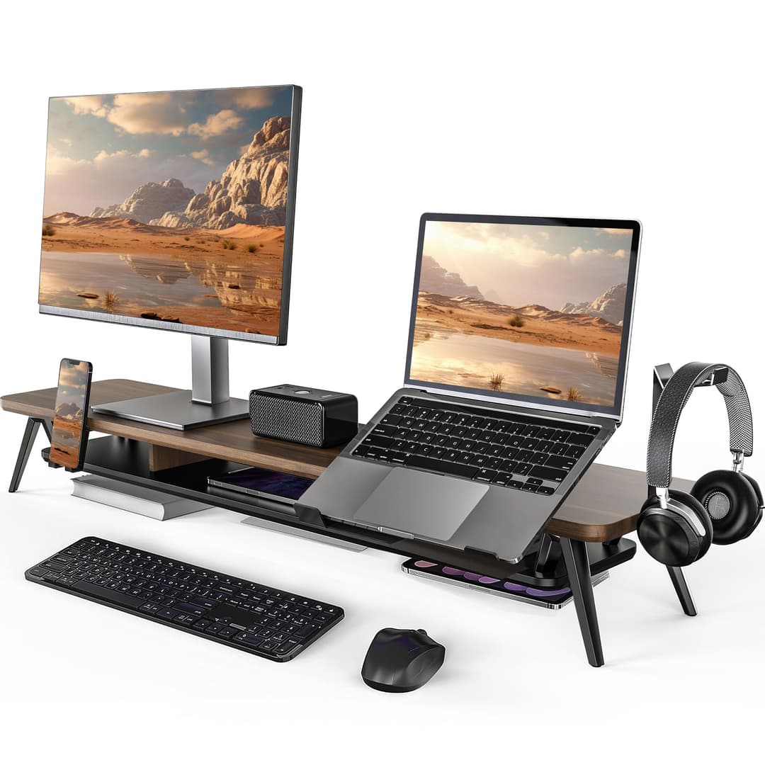 Fenge Monitor Stand Riser for 2 Monitors 108CM Large Comp…