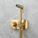 Tecmolog Bidet portable pour WC Acciaio Inossidabile Ensemble de vaporisateur à main chaude et froide Doré brossé WS024J2F2 - 3