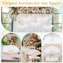 iZoeL 24 Wedding Fan White Paper Fan Handheld Hand Fan Folding for Guests White Traditional Fans Sumner Gifts for Church Hen Party Wedding Decorations DIY Wall Decor - 4