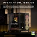 CORSAIR AIR 5400 RS-R ARGB Boîtier PC Triple Chambre Moyen-Tour Panoramique — Chambre Isolée pour AIO 360mm, Compatible Mères À Connexion Inversée, 3X Ventilateurs ARGB RS-R Inclus — Noir - 2