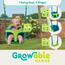 TP Toys Fauteuil Bébé Évolutif Quadpod 4 en 1 – Balançoire Bébé de 6 Mois à 8 Ans – Sangles d’Extension pour Portiques Hauts et Bas – Sécurisée et Confortable – Bleu/Vert - 2