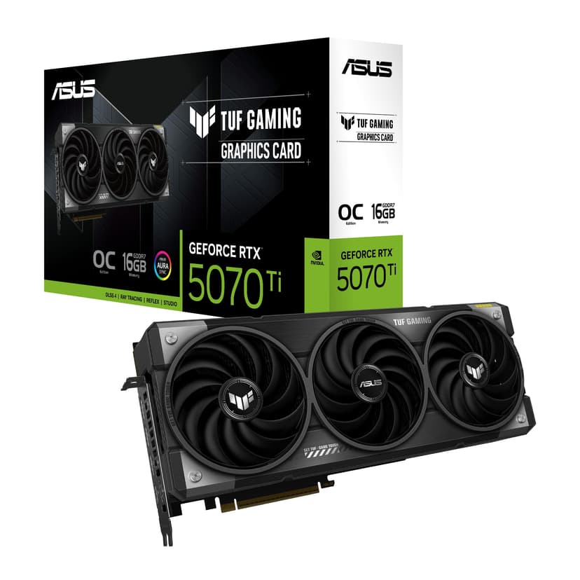 ASUS TUF Gaming GeForce RTX 5070 Ti 16GB GDDR7 Gaming Graphics Card (PCIe 5.0, HDMI/DP 2.1, 3.125-slot, military-grade components, protective PCB coating, axial-tech fans) - 1
