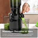 FRETTA Juice Extractor, Cold Juicer with 108 mm for Whole Fruits and Vegetables, 1.0 L, 200 W Juice Extractor with Double Filter, Easy to Clean, BPA-Free, Black - 3