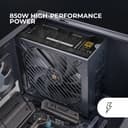 Mars Gaming MPB850PSI, Full Modular ATX Power Supply 850W, 10-Year Warranty, 80Plus Gold 90%, 14cm SI Fan, AI2-RPM Technology, DC-DC and SMD, ATX 3.1 and PCIe 5.1, 12V 2x6 Connector, Black - 2