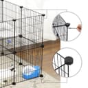 SONGMICS Pet Enclosure, LPI02H, 2 Levels, Modular Enclosure for Small Animals, Hamsters, Rabbits, Guinea Pigs, Mesh Panels, Indoor Use, 143 x 73 x 71 cm, Black - 4