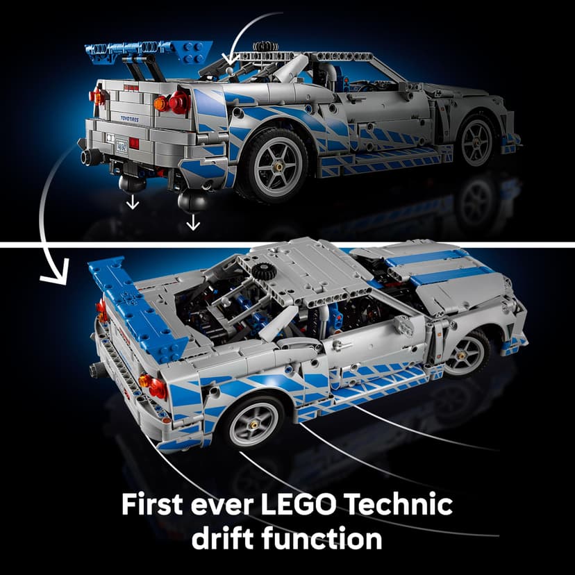 LEGO Technic 2 Fast 2 Furious Nissan Skyline GT-R (R34) Car Model Kit for Adults - incl. a Drift Function, Steering, Suspension & a 6-Cylinder Engine - Collectible Gift for Fans - 42210 - 3