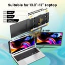 domyfan 14" Laptop Monitor, FHD 1080P IPS Dual Laptop Screen, HDMI/USB-A/Type-C Plug and Play for Windows,Mac,Chrome,Android, Xbox, PS5, Work with 13.3"-17" Laptops - 3