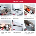 Wirquin 10724038 Chasse d'eau wc complète mécanisme wc double chasse MW2 & robinet flotteur à alimentation latérale F90, gris et rouge - 4