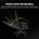 Corsair TC100 Relaxed Fauteuil Gaming - Tissu - Design Inspiré des Sports Automobiles - Coussin Lombaire - Coussin Repose-Nuque Détachable en Mousse à Mémoire de Forme - Noir - 7