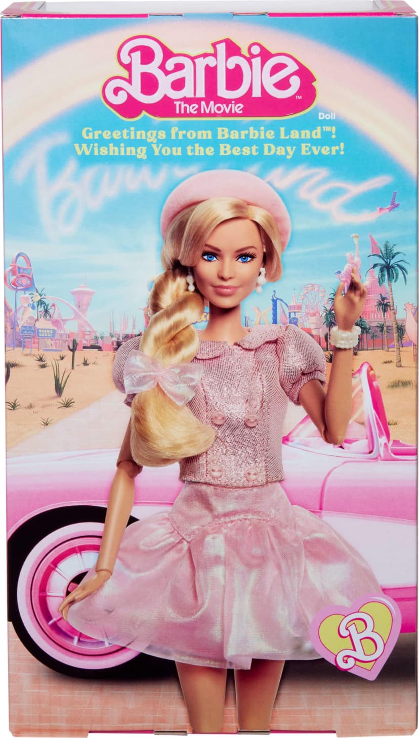 Barbie The Movie Doll, Margot Robbie as, Collectible Doll Wearing Pink Blouse & Skirt Tutu Outfit, With Styled Hair & Matching Jewelry, JBJ53 - 6