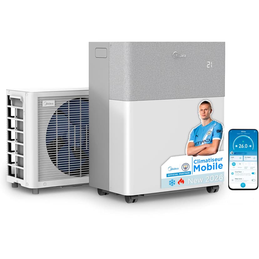 MIDEA Climatiseur PortaSplit Mobile Silencieux 4-in-1| 12000 BTU | Chauffage et Climatisation Portable Prêt à Poser 3,5kW- Clim Mobile avec rafraîchisseur, déshumidificateur, chauffage,ventilateur - 1