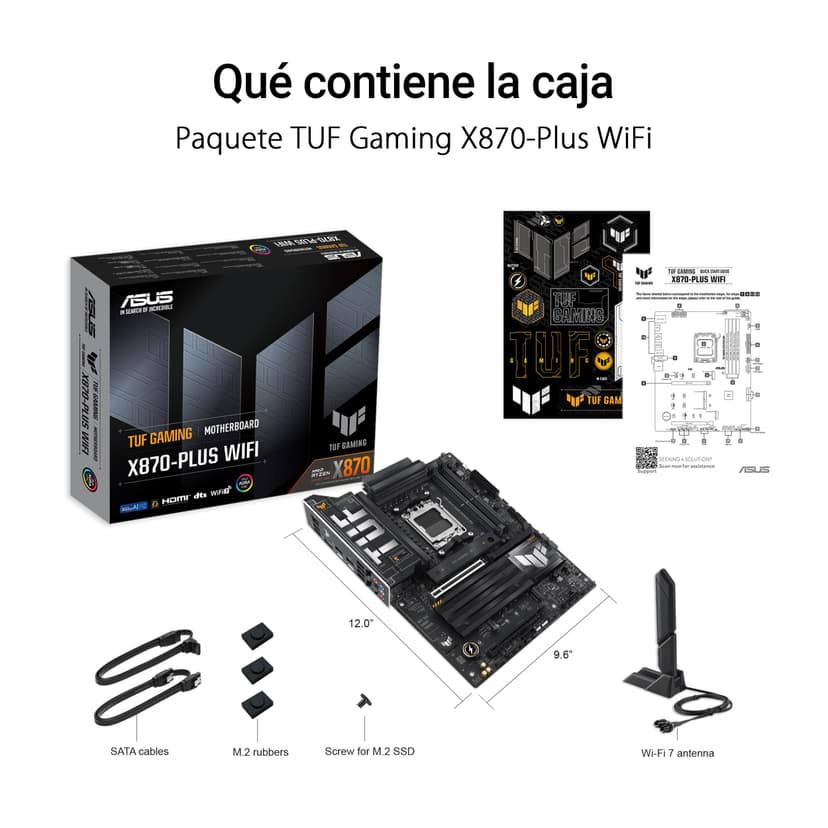 ASUS TUF GAMING X870-PLUS WIFI AMD ATX motherboard, 16+2+1(80A) power stages, DDR5, PCIe 5.0 w/ full support for next-gen GPUs, 4 x M.2 slots, WiFi 7, USB4, front USB 20Gbps w/ PD Fast Charge - 7
