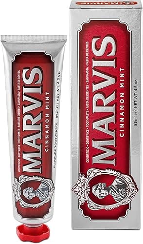 Marvis Cinnamon Mint Toothpaste, 85 ml, Sensational Flavoured Toothpaste Helps Remove Plaque & Promote Healthy Gums with Long-Lasting Freshness