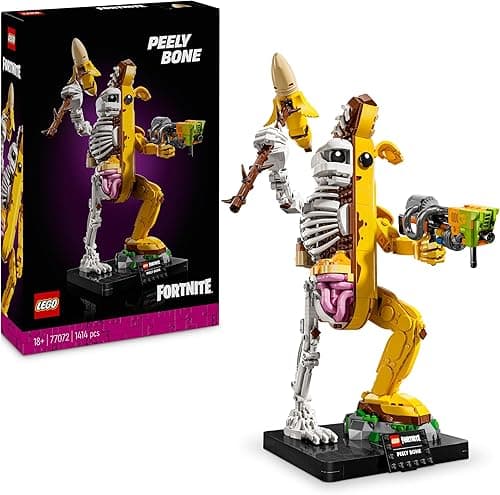 LEGO Fortnite Peely Bone - Incl. Paint Launcher & Peely Pick Pickaxe - Collectible Display Figure for Video Gaming Fans - DIY Building Kit for Adults - Great as Home or Office Decor - 77072
