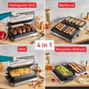 Tefal OptiGrill 4-in-1 XL Contact Grill with Baking Bowl, Foldable, Table Grill, 12 Programs, Cooking Step Display, Electric Grill, Oven, GC784D10 - 4
