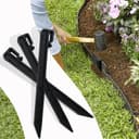 Meision Pack of 20 Plastic Nails Ground Anchors 25 cm, Lawn Edging Plastic Robust, Plastic Pegs, Suitable for Soft Soils in Lawns and Gardens, Anthracite - 5