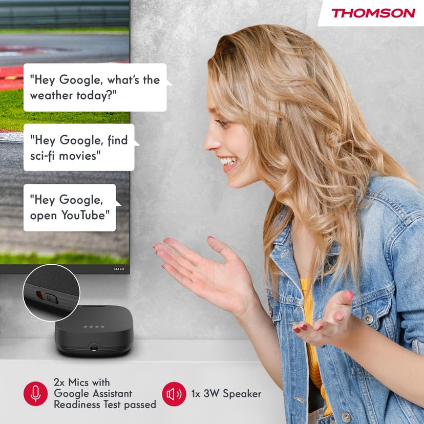 THOMSON Streaming Box Plus 270, Google TV, 4K UHD, Commande vocale, Google Cast, Netflix, Disney+, Wi-FI, Bloc d’Alimentation à Prises Multiples, 3 GB RAM, 32 GB Stockage - 3
