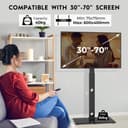 BONTEC TV Floor Stand for 30-70 Inch LED LCD OLED Flat Curved TVs, Height Adjustable Tall Swivel Standing TV Stand, Universal Freestanding Floor Standing TV Stand Base up to 40kg, Max VESA 600x400mm - 3