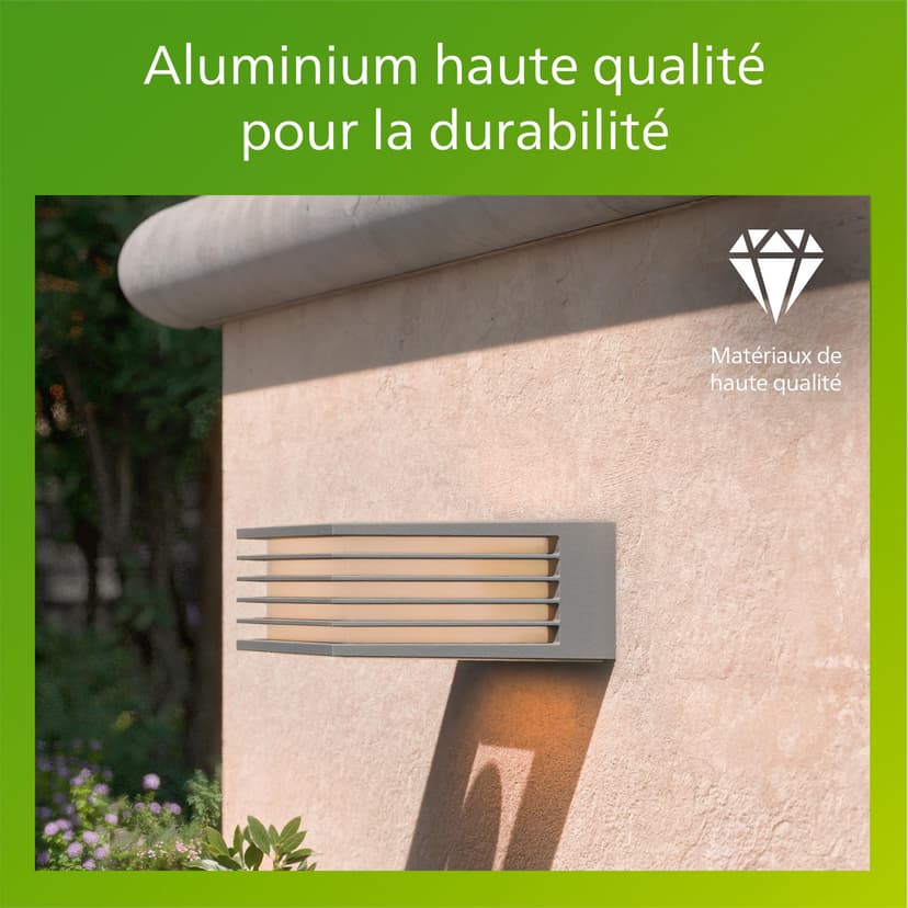 Philips myGarden Applique d'extérieur Shades, max. 15W, sans ampoule, E27, IP44 résistant aux intempéries, gris - 8
