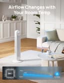 DREO 20dB Silent Tower Fan, 28 ft/s Velocity Electric Cooling Fan with Remote, 90° Oscillating 8 Speeds 4 Modes 8H Timer LED Display, DC Motor Quiet Standing Bladeless Floor Fans for Bedroom, White - 4