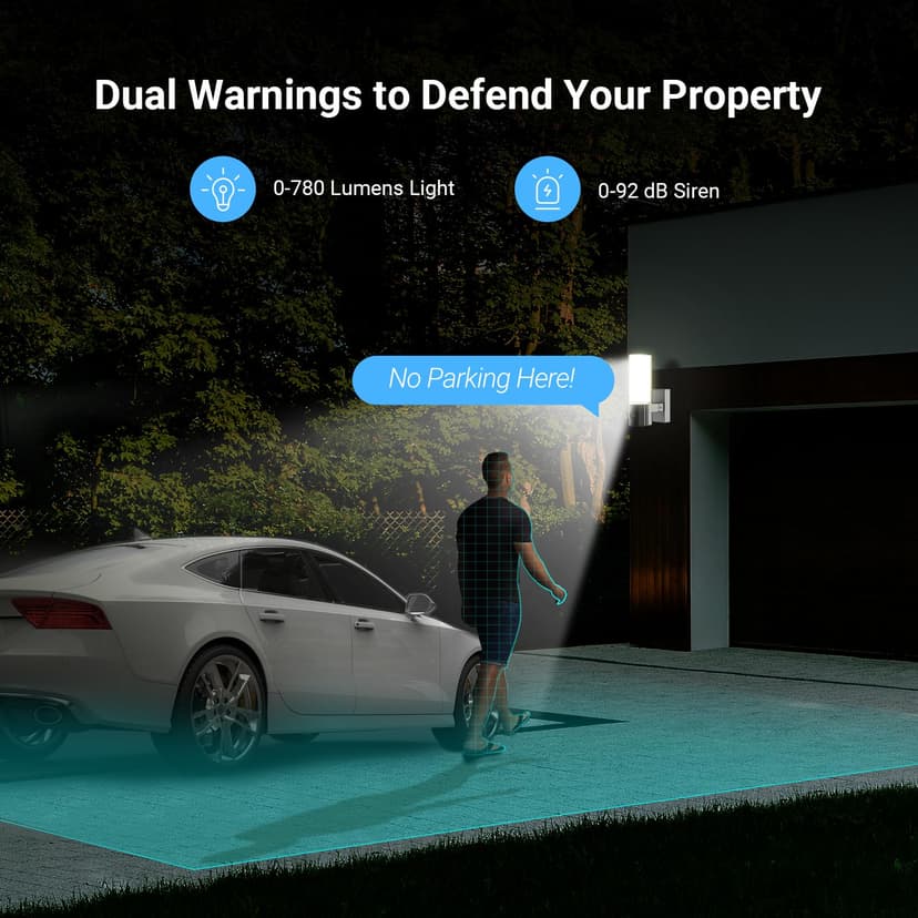 EZVIZ EL3 Caméra Extérieure WiFi 2K avec Projecteur, Luminosité de 780 lumens, Audio Bidirectionnel et Défense Active, Détection de Personnes et de Véhicules par l'IA, Vision Nocturne Couleur - 8