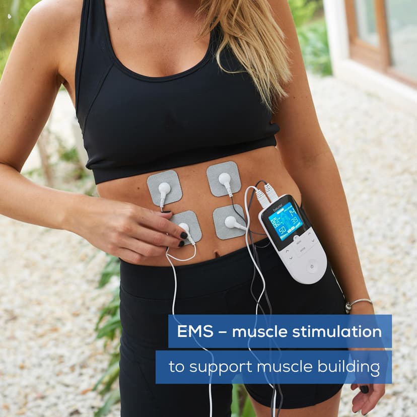 Beurer EM49 PainFree Digital TENS and EMS Machine | Drug-free natural pain relief | 3-in-1 pain relief, rehabilitation and massage | 70 training programmes | 2 channels | 4 self-adhesive electrodes - 4