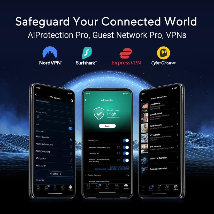 ASUS RT-BE86U Dual-band WiFi 7 Router, supports 4096-QAM, Multi-link operation (MLO), AI WAN detection, AiMesh support, subscription-free network security, and comprehensive VPN features - 6