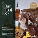 Barillio Bartender Bag Travel Bartender Kit Bag with Bar Tools | Professional 17-Piece Bar Tool Set with Portable Waxed Canvas Bag Including Shoulder Strap for Easy Carry | Travel Cocktail Set…… - 4